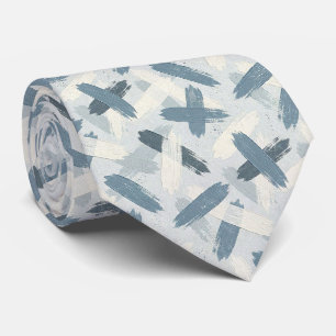 Grijs Leisteenblauw Abstracte Kwaststreken Oceankl Stropdas