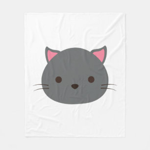 Grijs Leuke Kat Fleece Deken