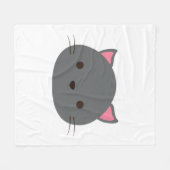 Grijs Leuke Kat Fleece Deken (Voorkant (Horizontaal))