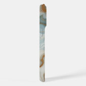 Grijs Licht Blauwgroen Blauw Goud Marmeren Kunstpa iPhone Hoesje (Rechterkant)