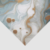Grijs Licht Blauwgroen Blauw Goud Marmeren Kunstpa Tissuepapier (Detail)
