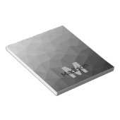 Grijs licht geometrisch mesh patroon Monogram Notitieblok (Schuin)
