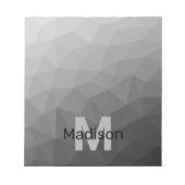 Grijs licht geometrisch mesh patroon Monogram Notitieblok (Voorkant)