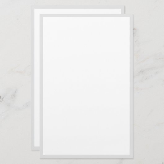 Grijs Licht Grijs Douanekleur Rand Randen Wit Briefpapier (Voorkant / Achterkant)