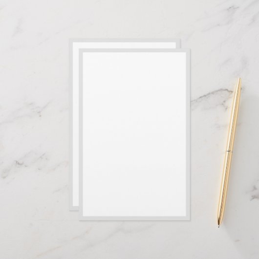 Grijs Licht Grijs Douanekleur Rand Randen Wit Briefpapier (Voorkant / Achterkant in situ)