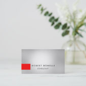Grijs lichteffect Rode streep Visitekaartje (Staand voorkant)