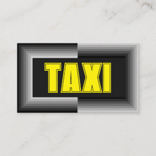 Grijs lijsten geel TAXI chauffeur service cabine c Visitekaartje
