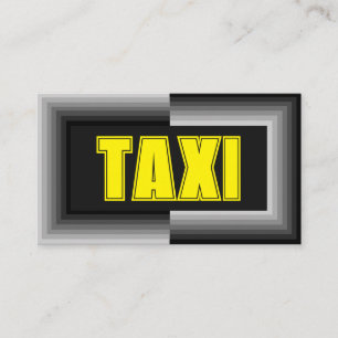 Grijs lijsten geel TAXI chauffeur service cabine c Visitekaartje