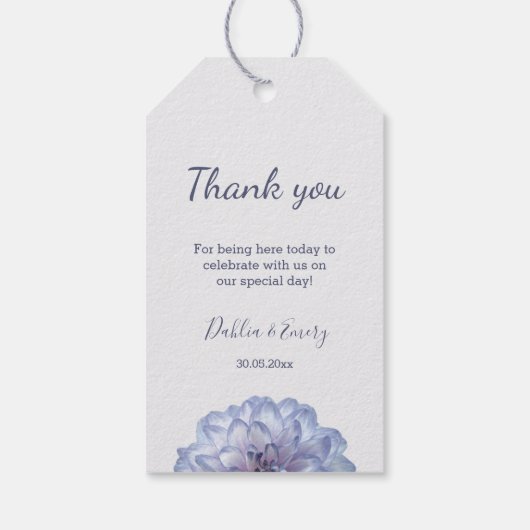 Grijs Lila Bloemen bruiloft Dank u Gift Labels Cadeaulabel (Achterkant)