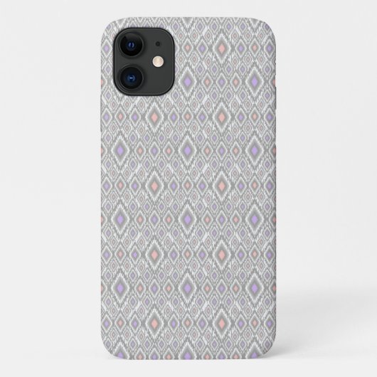 Grijs, lila, koraal, diamanten op een wit Case-Mate iPhone case (Achterkant)