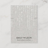 GRIJS LINNEN LICHTE SNAREN KETTING BAND DISPLAY VISITEKAARTJE (Voorkant)