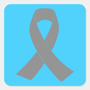 Grijs lint bewustzijn - Zombie, hersenkanker Vierkante Sticker