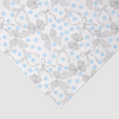 Grijs lint en blauwe stippen tissue paper tissuepapier (Detail)