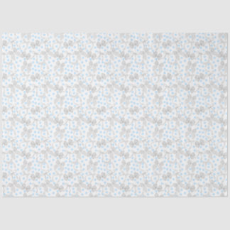 Grijs lint en blauwe stippen tissue paper tissuepapier