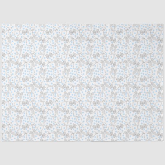 Grijs lint en blauwe stippen tissuepapier (Voorkant)