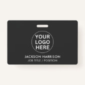 Grijs Logo Bedrijf Zakelijk Professioneel Badge (Voorkant)