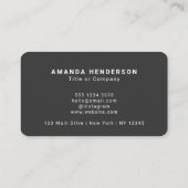 Grijs Logo Professional Clean Elegant minimaal Visitekaartje (Achterkant)