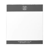 Grijs Logo Professioneel Bedrijf Notitieblok (Voorkant)