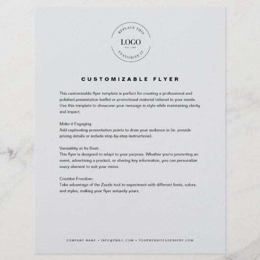 Grijs logo tekst contact info business flyer (Voorkant)