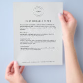 Grijs logo tekst contact info business flyer (Hand)