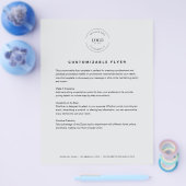 Grijs logo tekst contact info business flyer (Enkel)