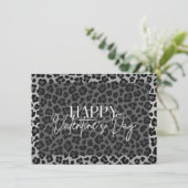 Grijs Luipaard Happy Valentijnsdag Kaart (Staand voorkant)