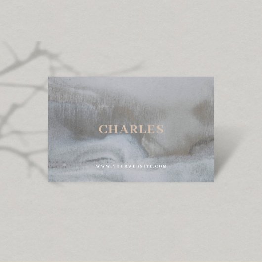 Grijs Luxe  Eenvoudig Verroeste Textuur Monogram Visitekaartje