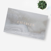 Grijs Luxe  Eenvoudig Verroeste Textuur Monogram Visitekaartje