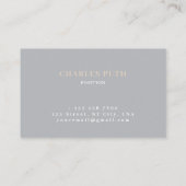Grijs Luxe  Eenvoudig Verroeste Textuur Monogram Visitekaartje (Achterkant)