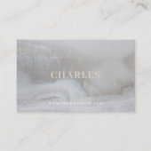Grijs Luxe  Eenvoudig Verroeste Textuur Monogram Visitekaartje (Voorkant)