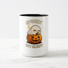Grijs maar slaperig knuffel spook pompoen Hallowee
