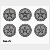 Grijs Magick Zwart Pentakel Witchcraft Ronde Sticker (Vel)