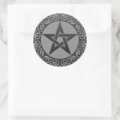 Grijs Magick Zwart Pentakel Witchcraft Ronde Sticker (Tas)
