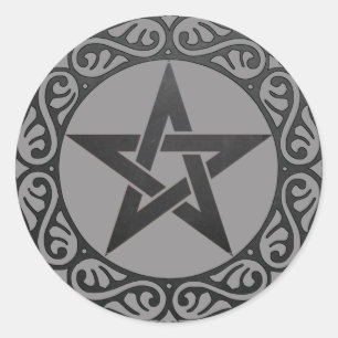 Grijs Magick Zwart Pentakel Witchcraft Ronde Sticker