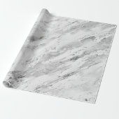 Grijs Majestic Marble Impressions Wrapping Paper Cadeaupapier (Uitgerold)