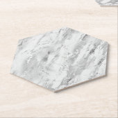 Grijs Majestic Marmeren Impressies Custom Hexagon Kartonnen Onderzetters (Schuin)