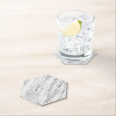 Grijs Majestic Marmeren Impressies Custom Hexagon Kartonnen Onderzetters (Insitu)