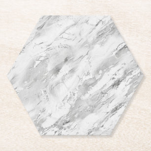 Grijs Majestic Marmeren Impressies Custom Hexagon Kartonnen Onderzetters