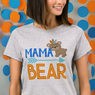 Grijs Mama Beer Wild One Woodland Birthday T-shirt