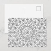Grijs Mandala geometrisch patroon Briefkaart (Voorkant / Achterkant)