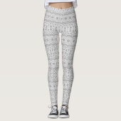 Grijs Mandala geometrisch patroon Leggings (Voorkant)