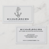 grijs marien nautisch anker visitekaartje (Voorkant / Achterkant)