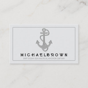 grijs marien nautisch anker visitekaartje