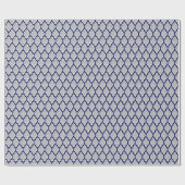 Grijs, marineblauw, Marokkaans Quatrefoil #4DS Cadeaupapier (Vlak)