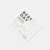 Grijs marmer beste dag elke bruiloft servet (Hoek)