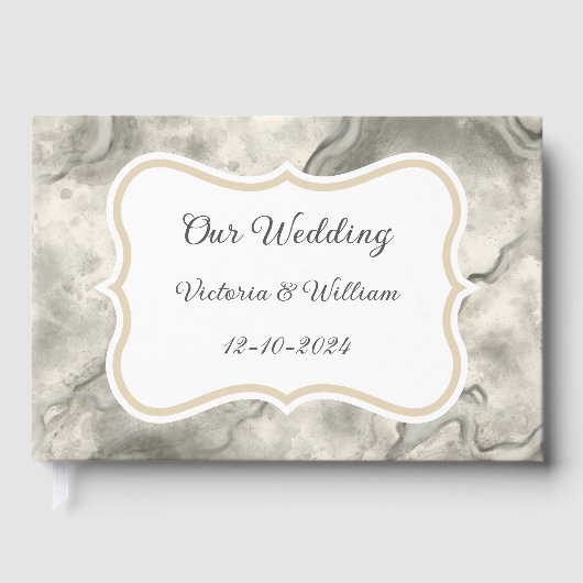  Grijs Marmer Bruiloft Gast Boek Gift (Voorkant)