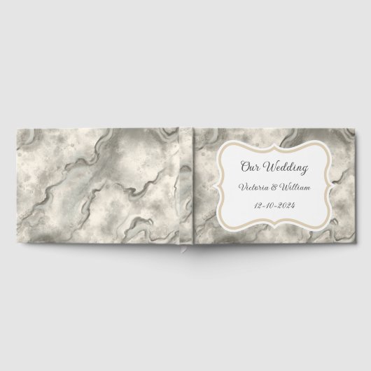  Grijs Marmer Bruiloft Gast Boek Gift (Volledig)