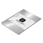 Grijs Marmer en Metallic Zilver Textuur Notitieboek (Linkerzijde)