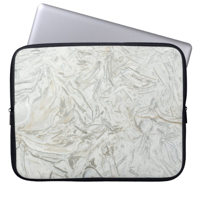 Grijs marmer laptop sleeve (Voorkant)