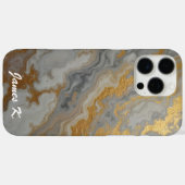 Grijs marmer met goud Case-Mate iPhone case (Achterkant (horizontaal))